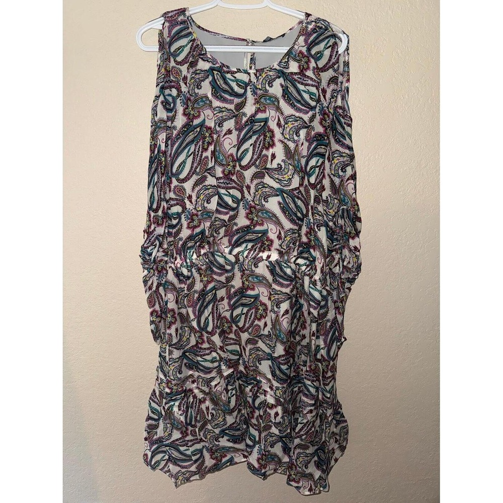 Ruti The Reflection Long Sleeve Dress Pink Paisley L XL NWT Silk Feel